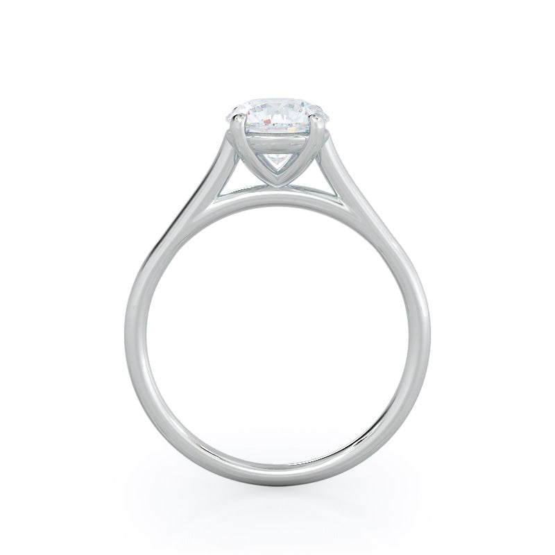 Round Cut Poise Basket Diamond Engagement Ring with Lab Grown Diamond in 14KT Platinum view 4
