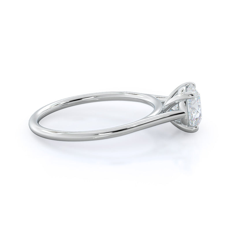 Round Cut Poise Basket Diamond Engagement Ring with Lab Grown Diamond in 14KT Platinum view 5
