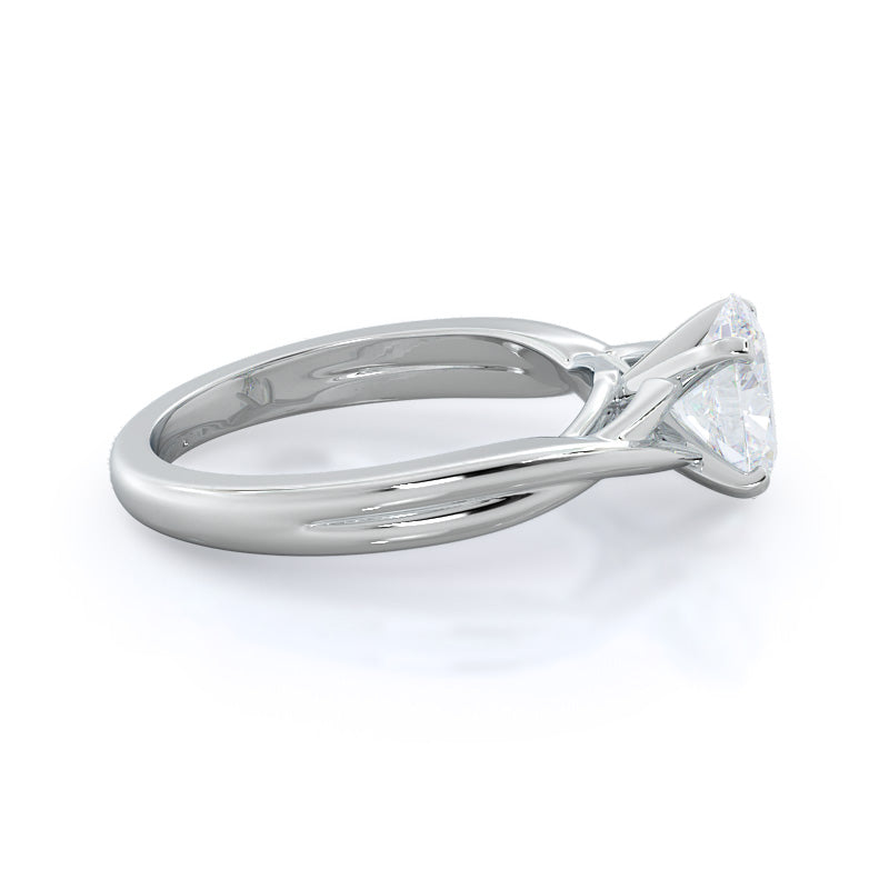 Oval Cut Cathedral Twist Diamond Engagement Ring with Lab Grown Diamond in 14KT Platinum view 3
