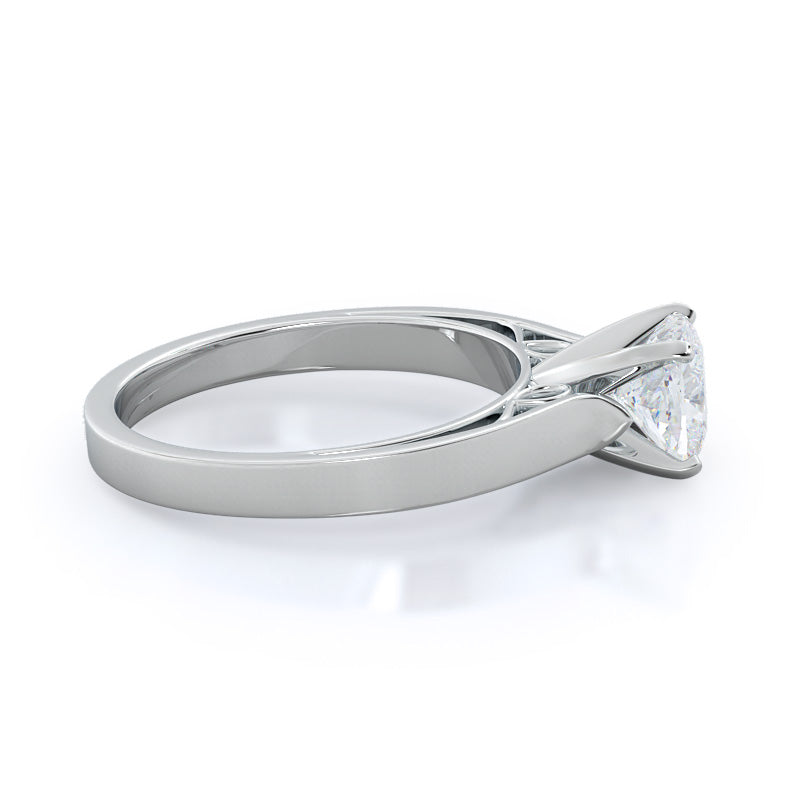 Grace Solitaire Diamond Engagement Ring with Cushion Cut Diamond in 14KT Platinum view 3

