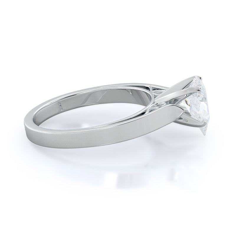 Grace Solitaire Diamond Engagement Ring with Pear Cut Diamond in 14KT Platinum view 3
