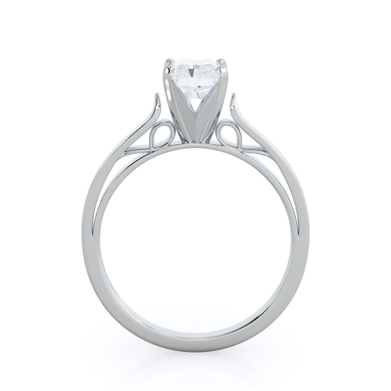 Grace Solitaire Diamond Engagement Ring with Radiant Cut Diamond in 14KT Platinum view 2
