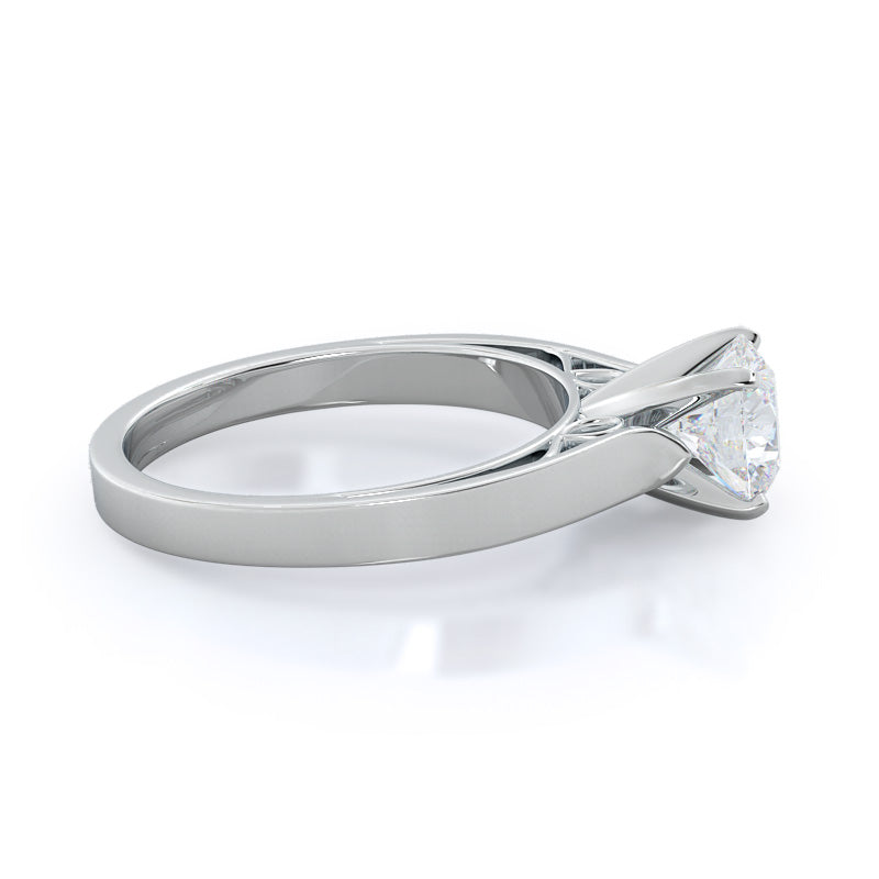 Grace Solitaire Diamond Engagement Ring with Round Cut Diamond in 14KT Platinum view 3
