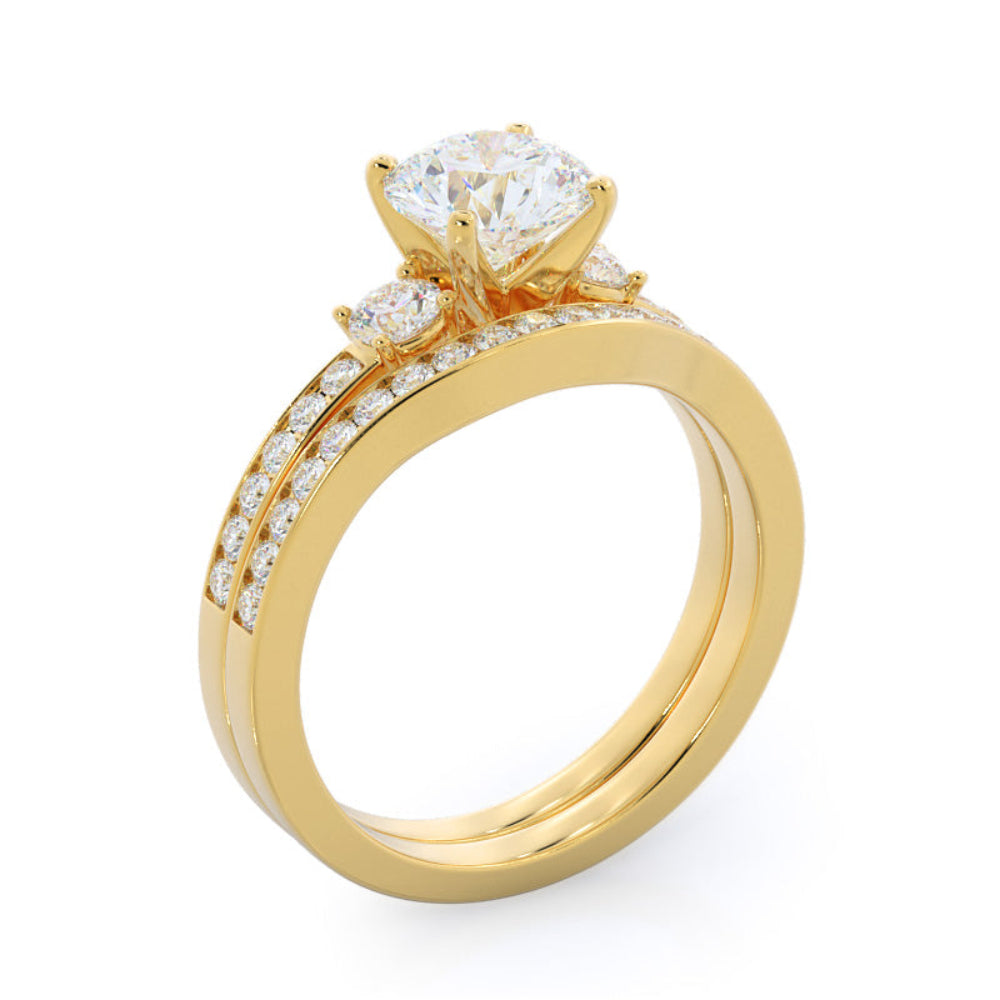 Oval Cut Duet Diamond Engagement Ring with Lab Grown Diamond in 14KT Rose Gold view 5
