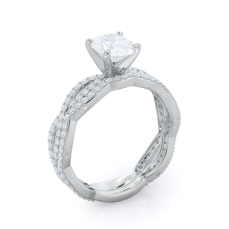 Princess Cut Infinity Winding Diamond Engagement Ring with Lab Grown Diamond in 14KT Platinum view 4
