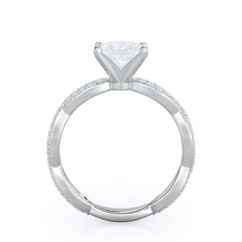 Princess Cut Infinity Winding Diamond Engagement Ring with Lab Grown Diamond in 14KT Platinum view 2
