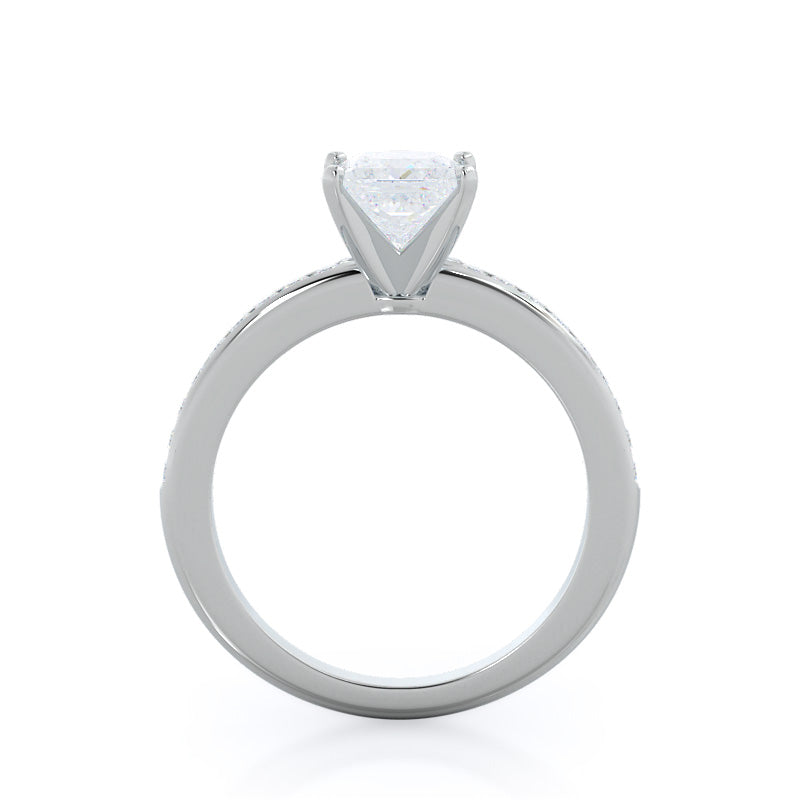 Princess Cut Channel Set Diamond Engagement Ring with Lab Grown Diamond in 14KT Platinum view 2
