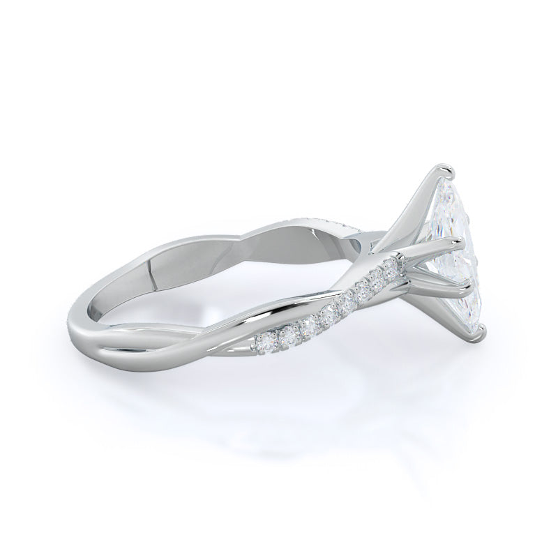 Marquise Cut Vine Diamond Engagement Ring with Lab Grown Diamond in 14KT Platinum view 3
