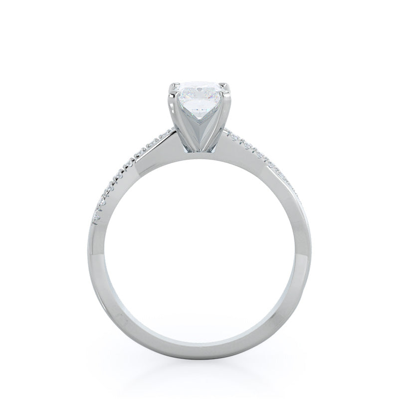 Radiant Cut Vine Diamond Engagement Ring with Lab Grown Diamond in 14KT Platinum view 2

