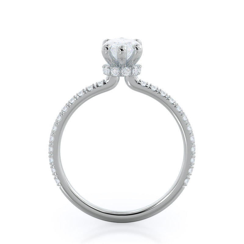 Marquise Cut Pave Love Knot Diamond Engagement Ring with Lab Grown Diamond in 14KT Platinum view 5
