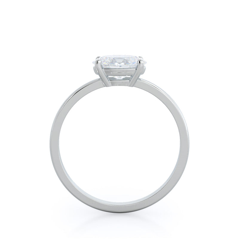 West Oval Cut Classic Four Prong East West Engagement Ring with Lab Grown Diamond in 14KT Platinum view 2
