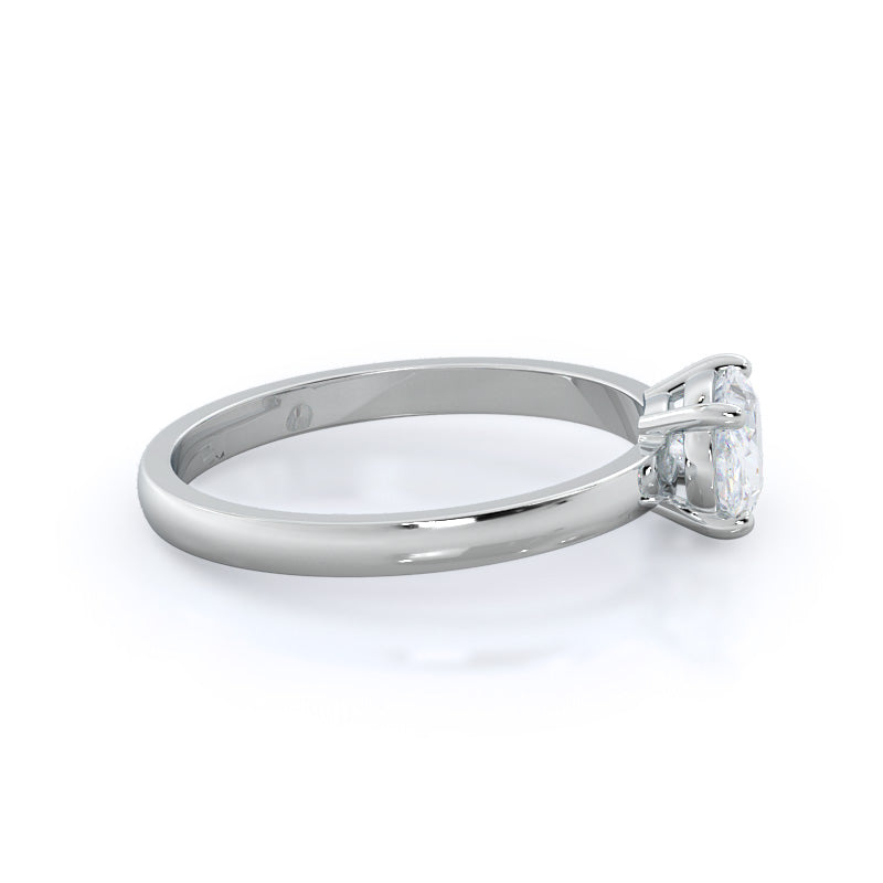 West Oval Cut Classic Four Prong East West Engagement Ring with Lab Grown Diamond in 14KT Platinum view 3
