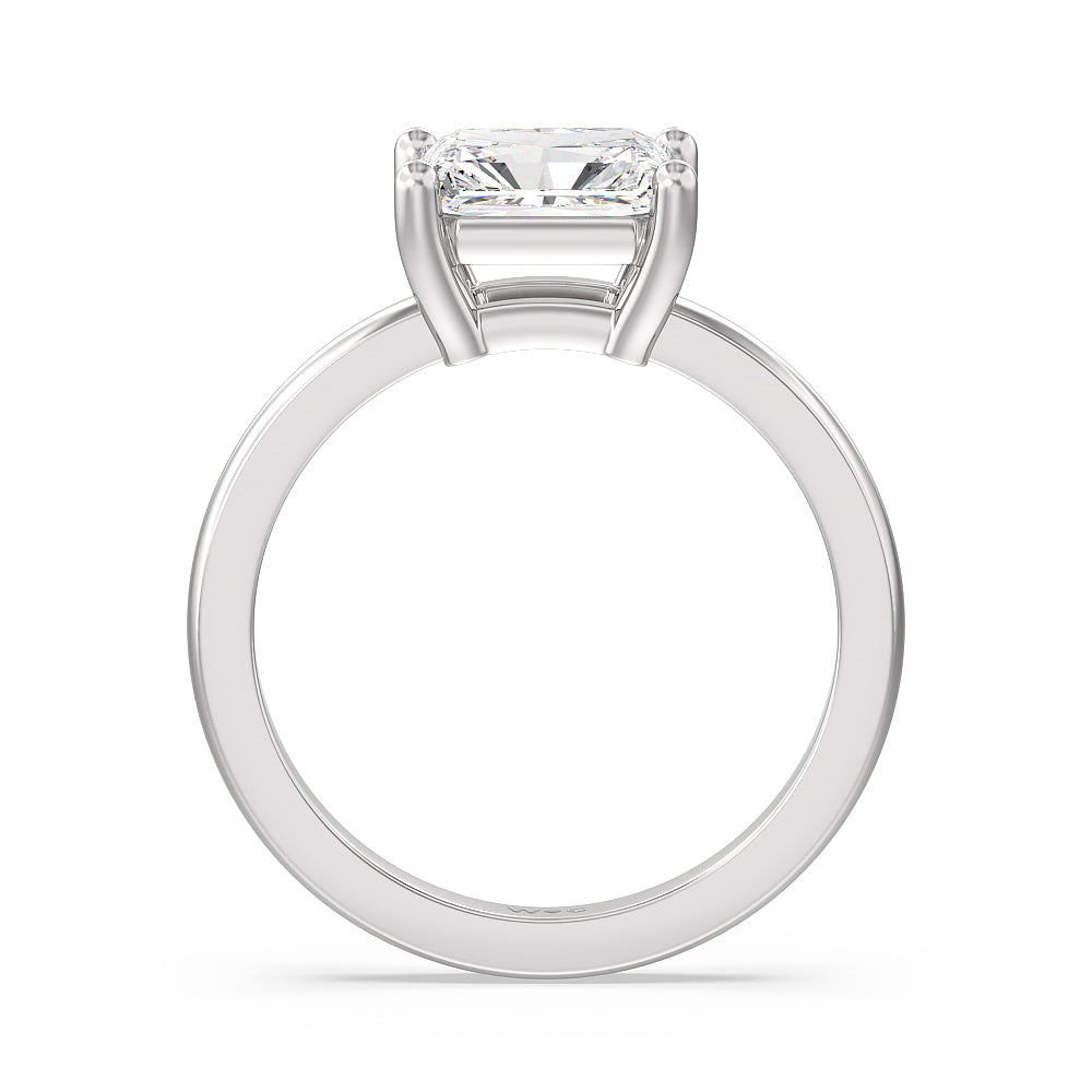 West Radiant Cut Classic Four Prong East West Engagement Ring with Lab Grown Diamond in 14KT Platinum view 2
