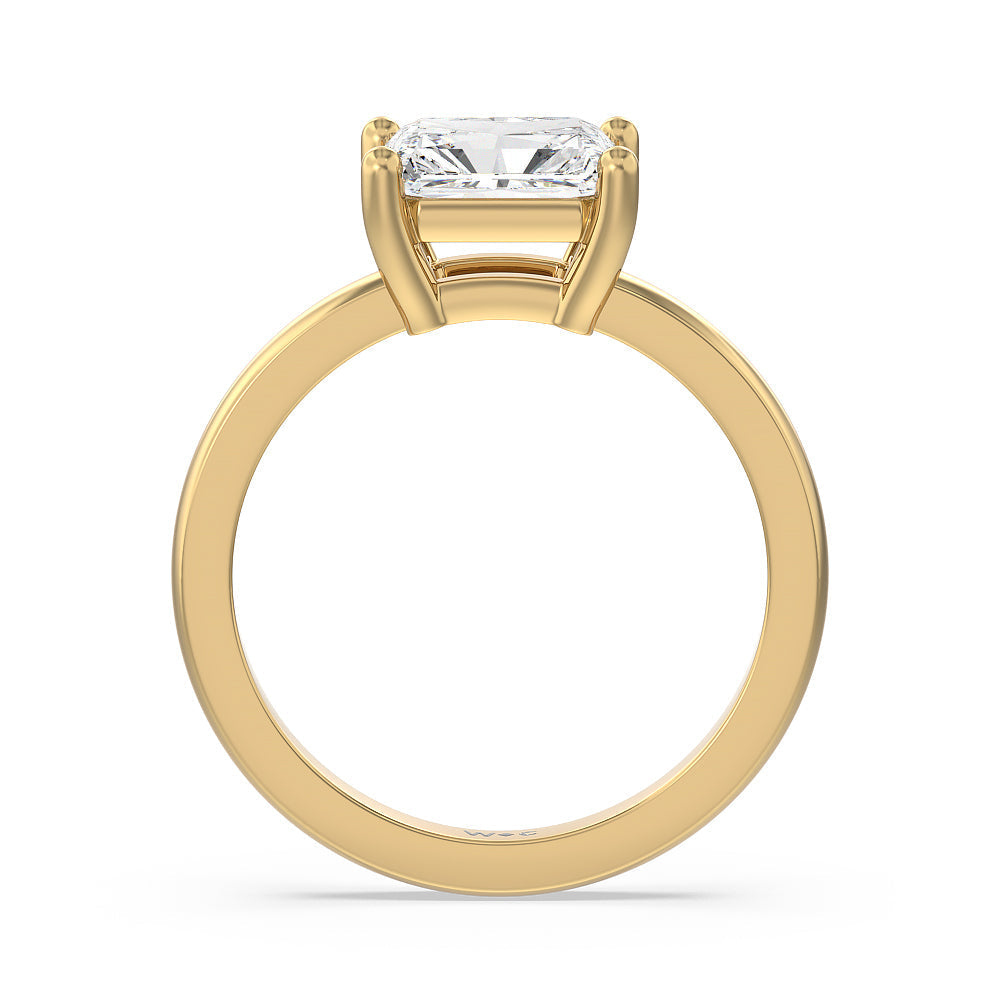 West Radiant Cut Classic Four Prong East West Engagement Ring with Lab Grown Diamond in 14KT Yellow Gold view 2
