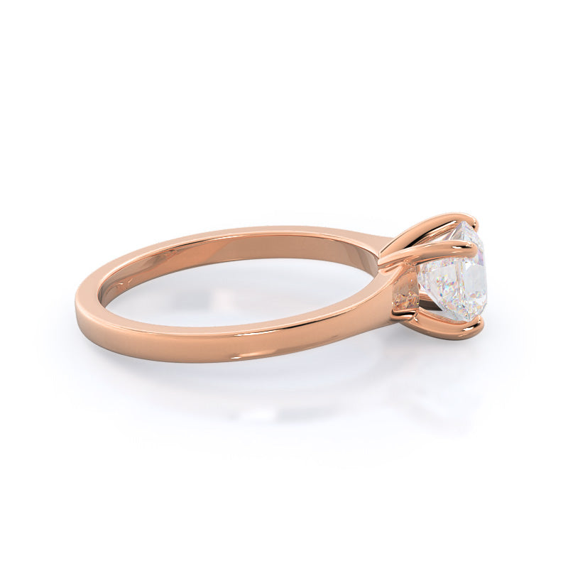 Widening Solitaire Engagement Ring with Asscher Cut Diamond in 14KT Rose Gold view 3
