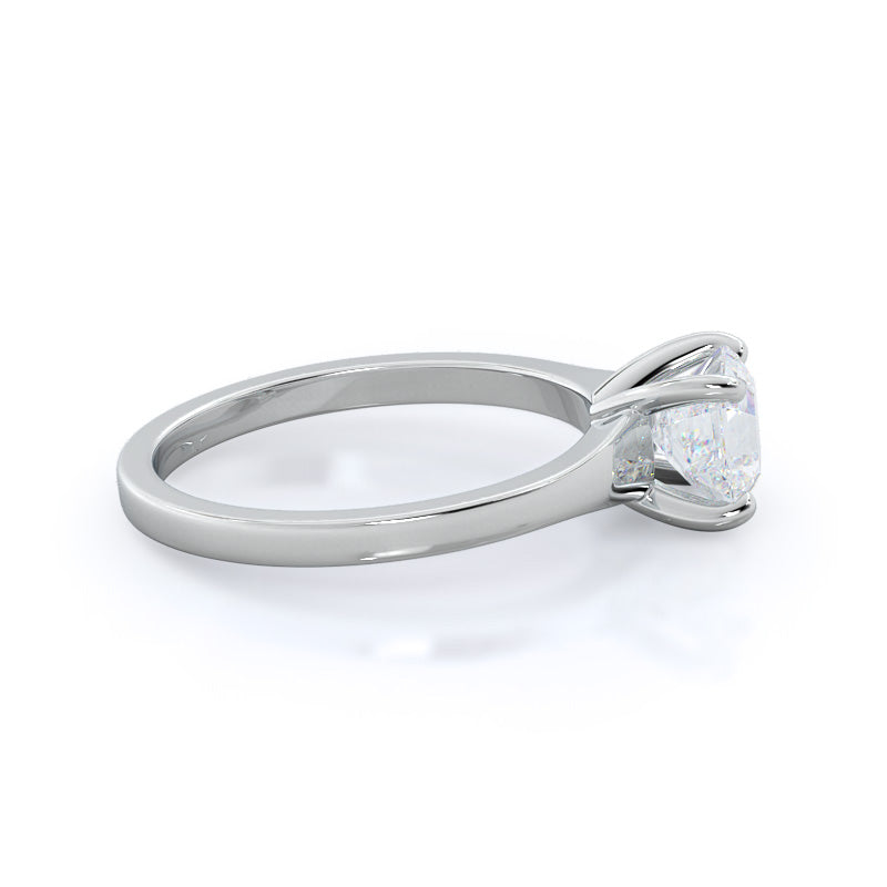 Widening Solitaire Engagement Ring with Asscher Cut Diamond in 14KT Platinum view 3
