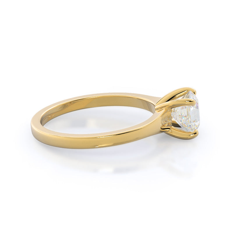 Widening Solitaire Engagement Ring with Asscher Cut Diamond in 14KT Yellow Gold view 3
