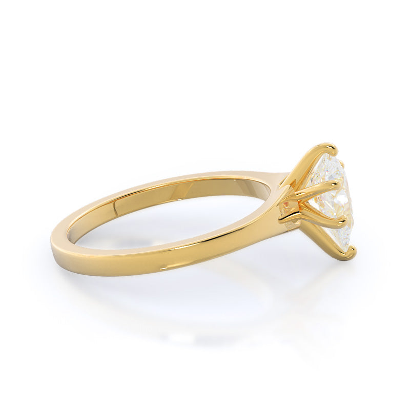 Widening Solitaire Engagement Ring with Pear Cut Diamond in 14KT Yellow Gold view 3
