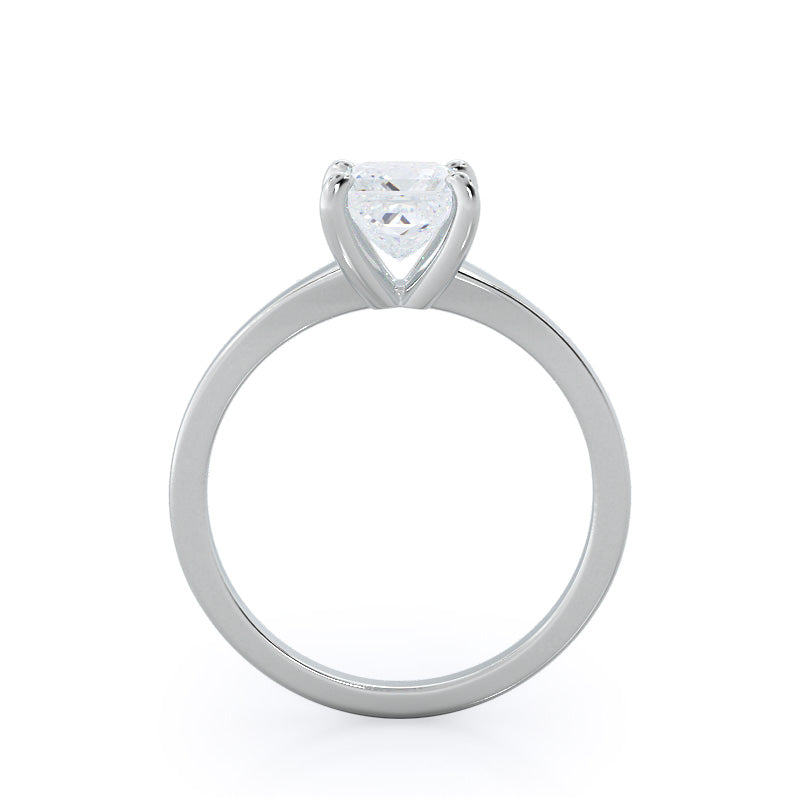 Widening Solitaire Engagement Ring with Princess Cut Diamond in 14KT Platinum view 2

