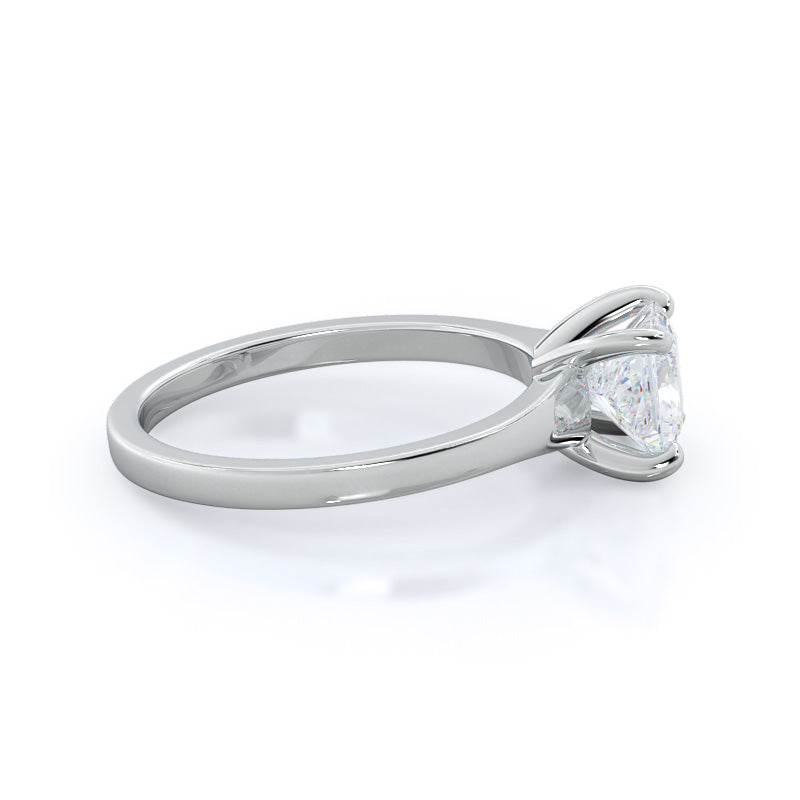 Widening Solitaire Engagement Ring with Princess Cut Diamond in 14KT Platinum view 3

