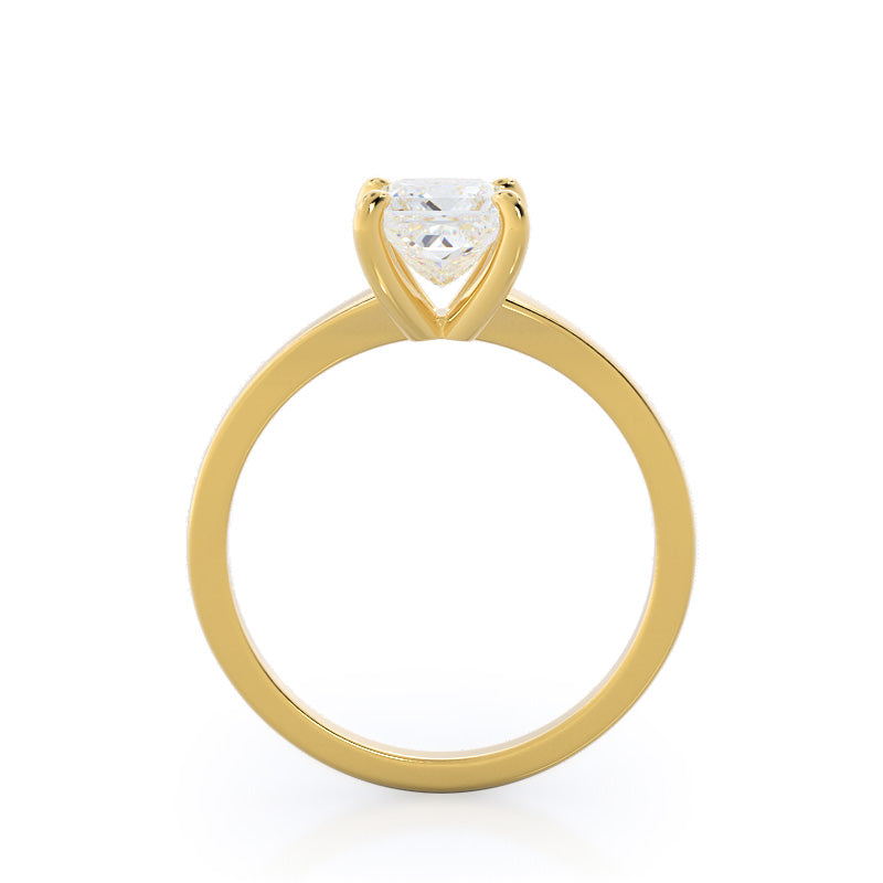 Widening Solitaire Engagement Ring with Princess Cut Diamond in 14KT Yellow Gold view 2
