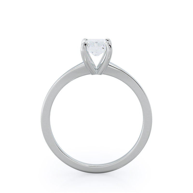 Widening Solitaire Engagement Ring with Radiant Cut Diamond in 14KT Platinum view 2
