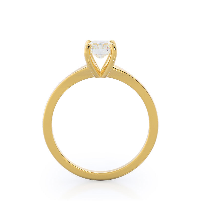 Widening Solitaire Engagement Ring with Radiant Cut Diamond in 14KT Yellow Gold view 2
