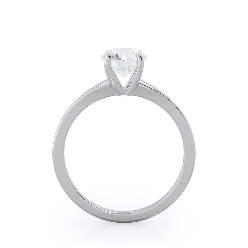 Widening Solitaire Engagement Ring with Round Cut Diamond in 14KT Platinum view 2
