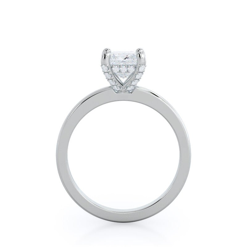 Princess Cut Diamond Basket Solitaire Engagement Ring with Lab Grown Diamond in 14KT Platinum view 2
