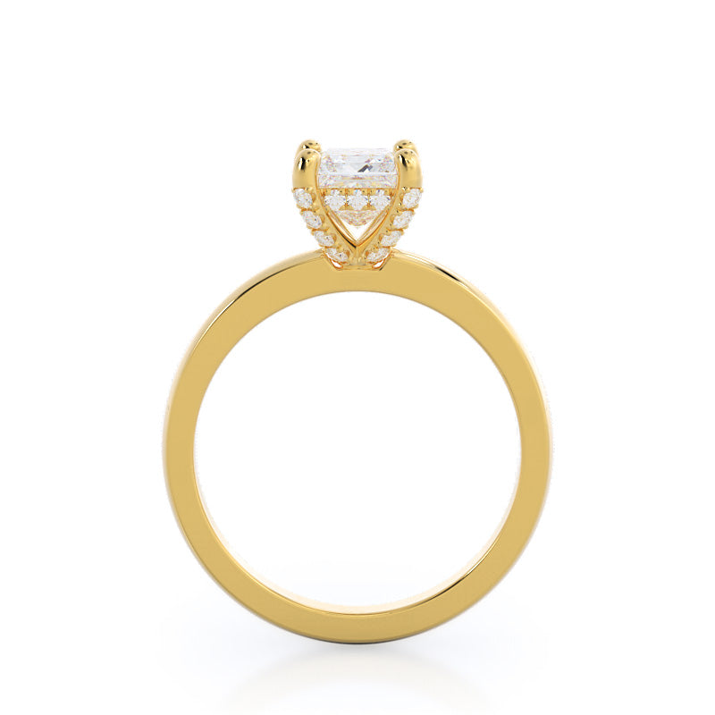 Princess Cut Diamond Basket Solitaire Engagement Ring with Lab Grown Diamond in 14KT Yellow Gold view 2
