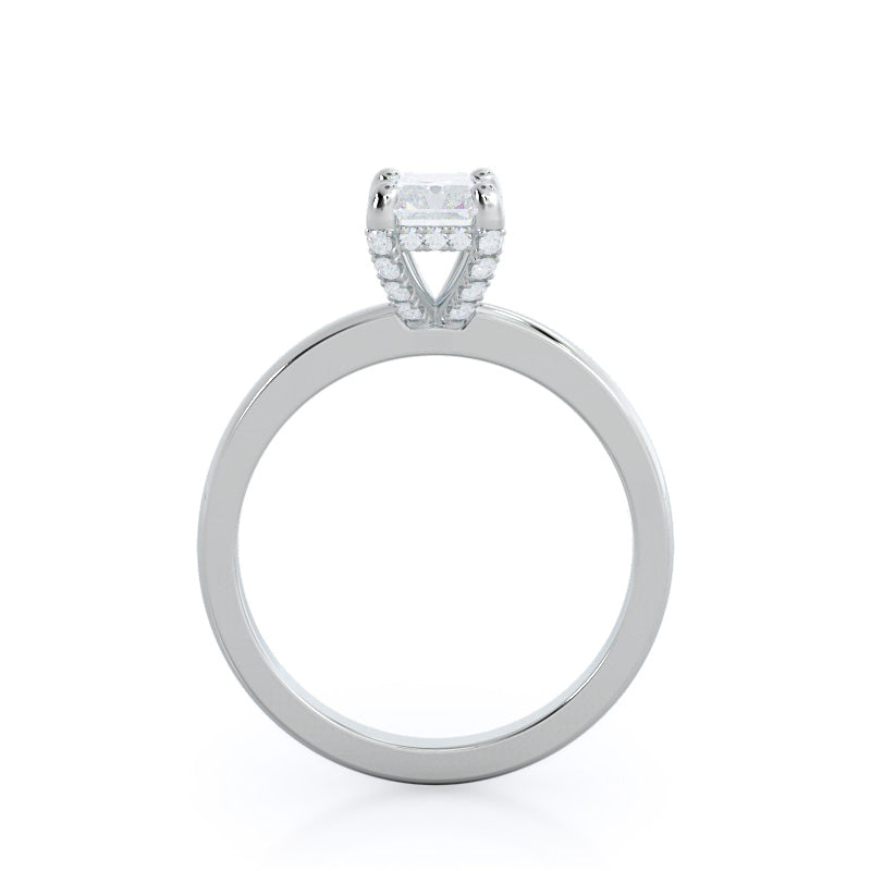 Radiant Cut Diamond Basket Solitaire Engagement Ring with Lab Grown Diamond in 14KT Platinum view 2

