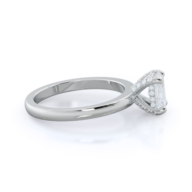 Radiant Cut Diamond Basket Solitaire Engagement Ring with Lab Grown Diamond in 14KT Platinum view 3
