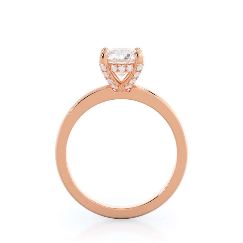 Round Cut Diamond Basket Solitaire Engagement Ring with Lab Grown Diamond in 14KT Rose Gold view 2
