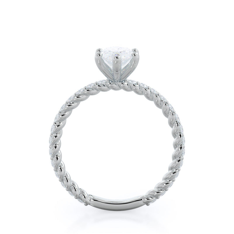 Marquise Cut Coil Accent Diamond Engagement Ring with Lab Grown Diamond in 14KT Platinum view 2
