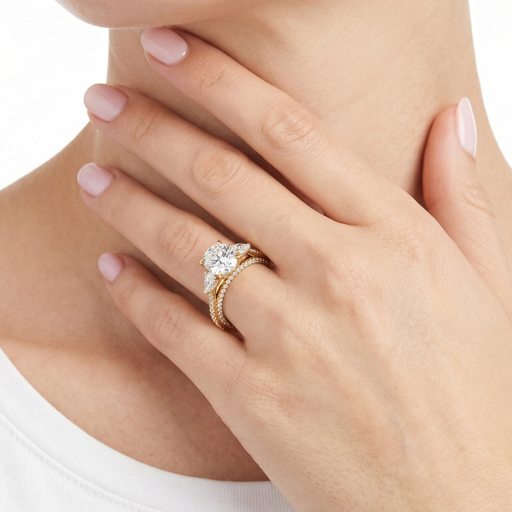 The W Crest Engagement Ring with Oval Cut Diamond in 14KT Platinum view 5
