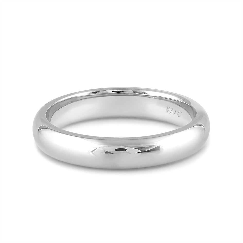 Men's Low Dome Comfort Fit Band with 14KT White Gold / 4 Cut Diamond in 14KT White Gold / 4 view 1
