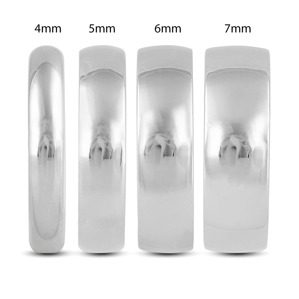 Men's Low Dome Comfort Fit Band with 14KT White Gold / 4 Cut Diamond in 14KT White Gold / 4 view 3
