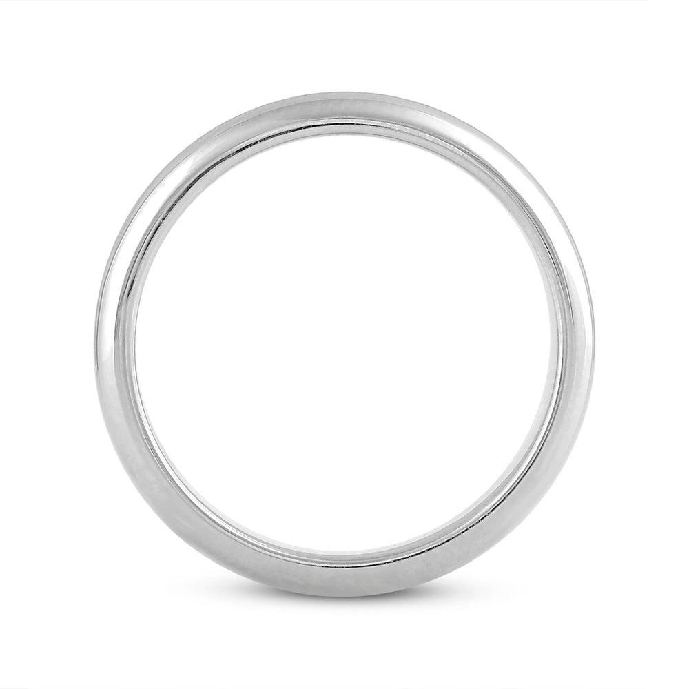 Men's Low Dome Comfort Fit Band with 14KT White Gold / 4 Cut Diamond in 14KT White Gold / 4 view 2
