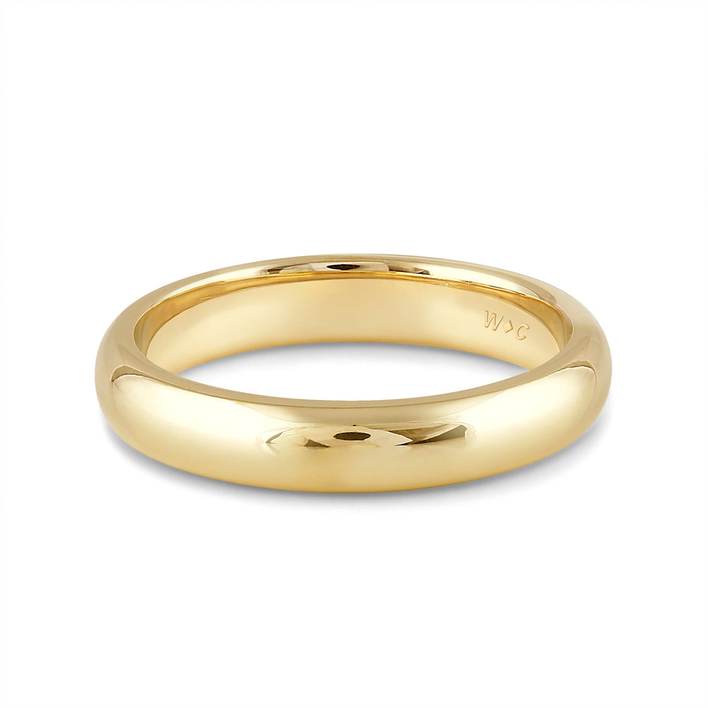 Men's Low Dome Comfort Fit Band with 14KT Yellow Gold / 4 Cut Diamond in 14KT Yellow Gold / 4 view 1
