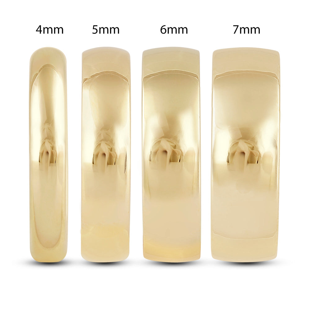 Men's Low Dome Comfort Fit Band with 14KT Yellow Gold / 4 Cut Diamond in 14KT Yellow Gold / 4 view 3
