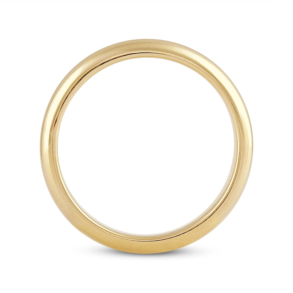 Men's Low Dome Comfort Fit Band with 14KT Yellow Gold / 4 Cut Diamond in 14KT Yellow Gold / 4 view 2
