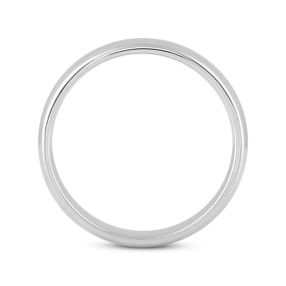 Men's Low Dome Comfort Fit Band with 14KT White Gold / 5 Cut Diamond in 14KT White Gold / 5 view 2
