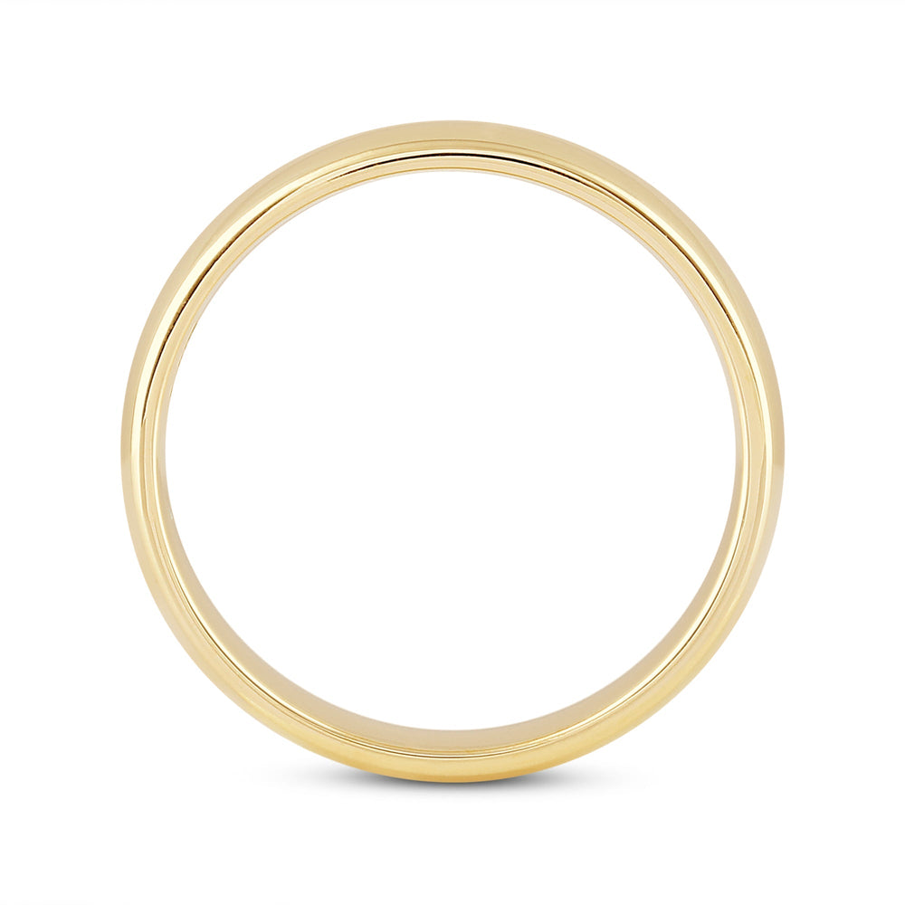Men's Low Dome Comfort Fit Band with 14KT Yellow Gold / 5 Cut Diamond in 14KT Yellow Gold / 5 view 2
