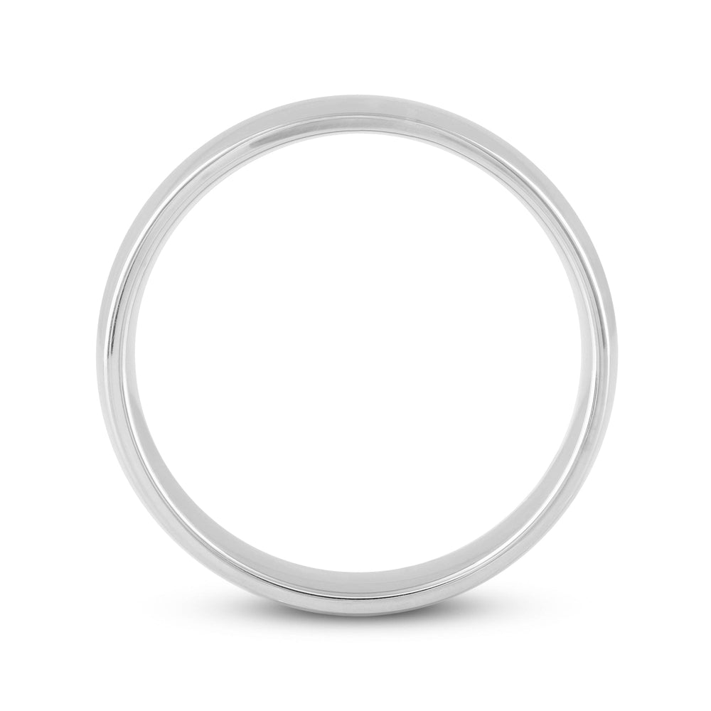 Men's Low Dome Comfort Fit Band with 14KT White Gold / 6 Cut Diamond in 14KT White Gold / 6 view 2

