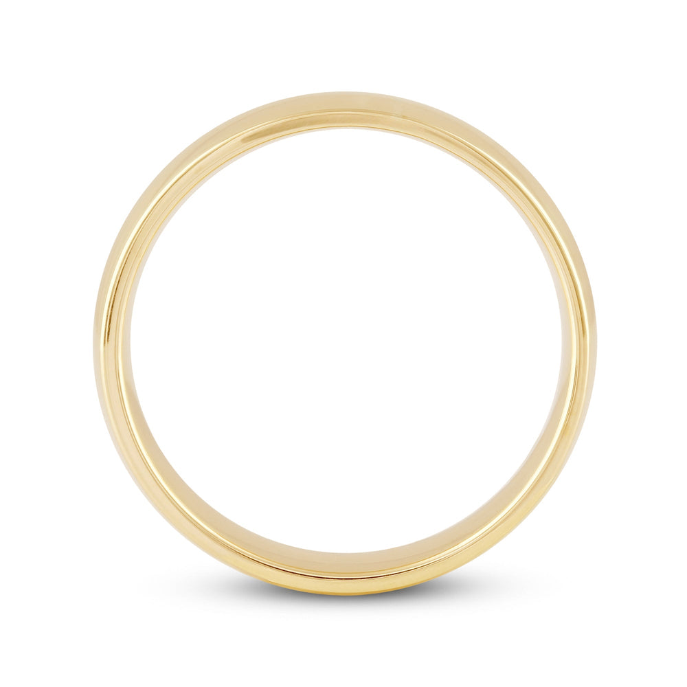 Men's Low Dome Comfort Fit Band with 14KT Yellow Gold / 6 Cut Diamond in 14KT Yellow Gold / 6 view 2
