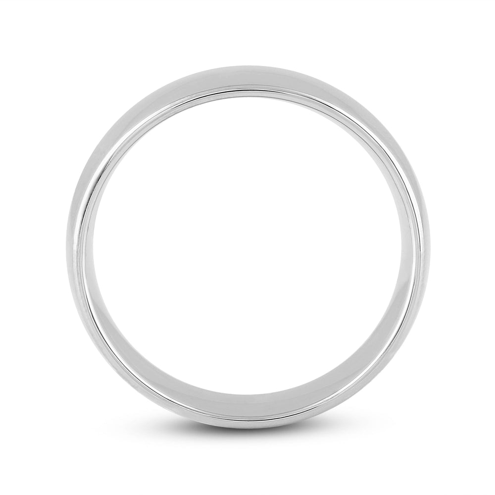 Men's Low Dome Comfort Fit Band with 14KT White Gold / 7 Cut Diamond in 14KT White Gold / 7 view 2

