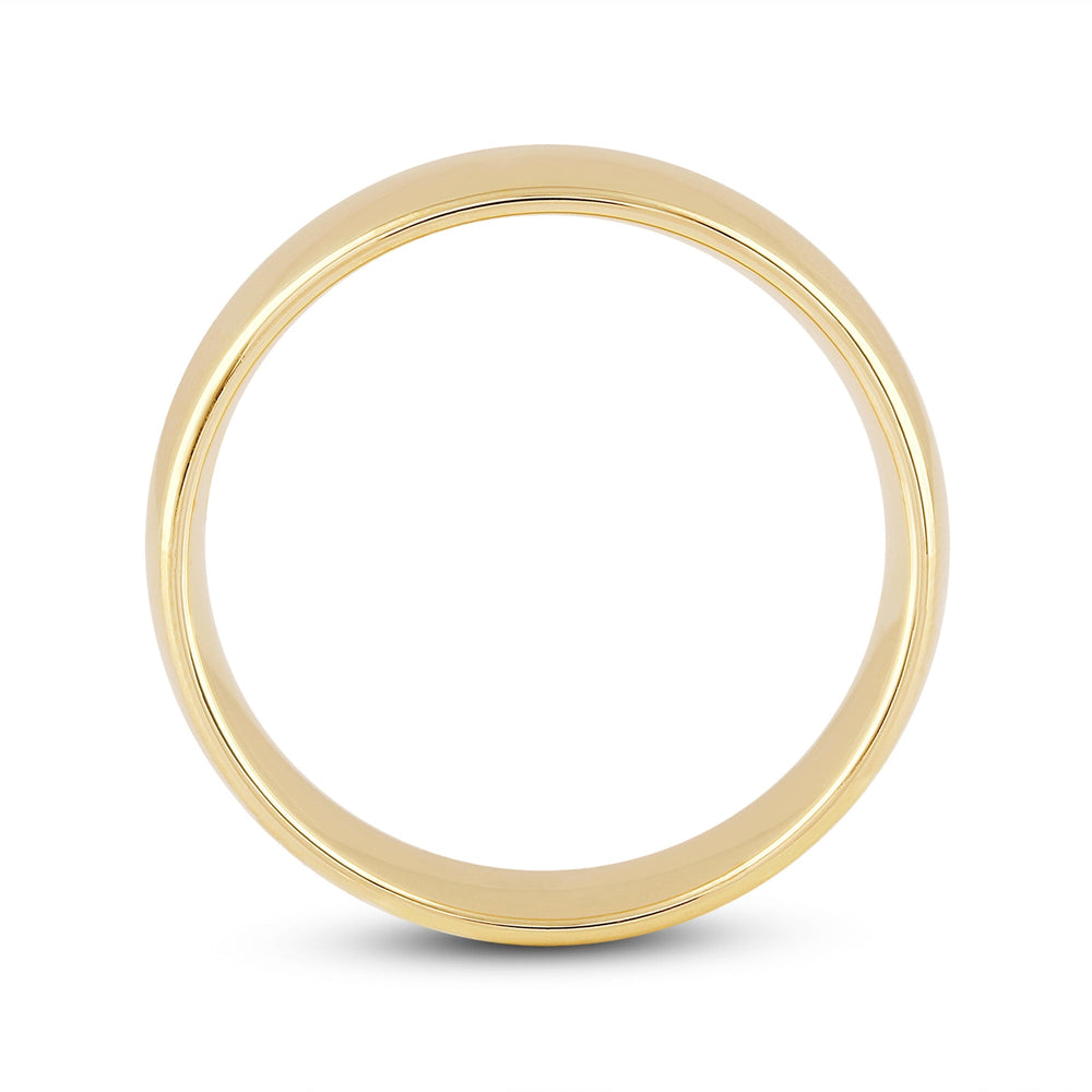 Men's Low Dome Comfort Fit Band with 14KT Yellow Gold / 7 Cut Diamond in 14KT Yellow Gold / 7 view 2
