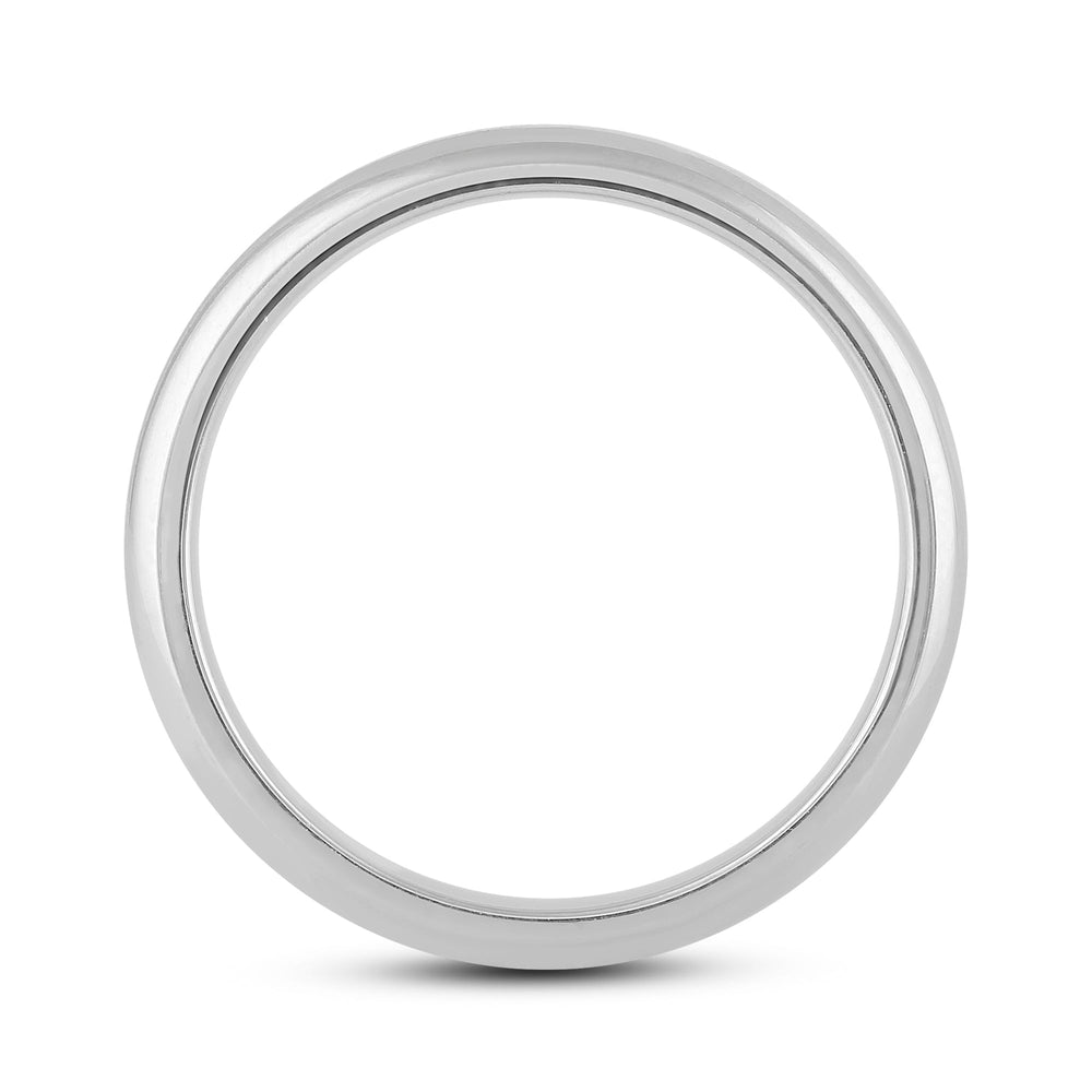 Men's High Dome Comfort Fit Band with 14KT White Gold / 4 Cut Diamond in 14KT White Gold / 4 view 2

