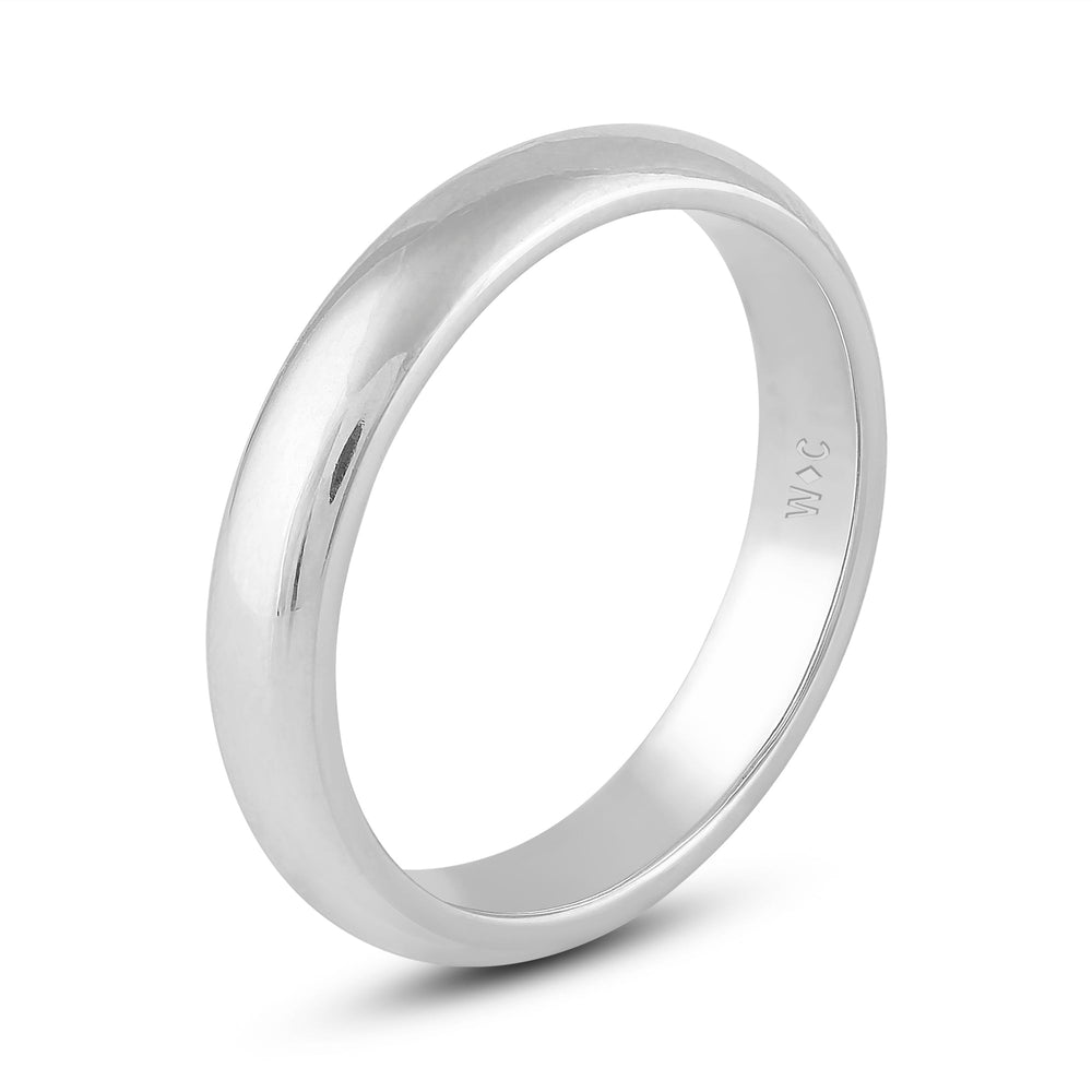 Men's High Dome Comfort Fit Band with 14KT White Gold / 4 Cut Diamond in 14KT White Gold / 4 view 4
