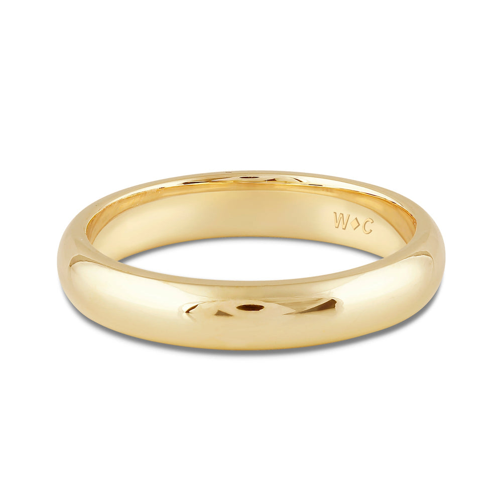 Men's High Dome Comfort Fit Band with 14KT Yellow Gold / 4 Cut Diamond in 14KT Yellow Gold / 4 view 1
